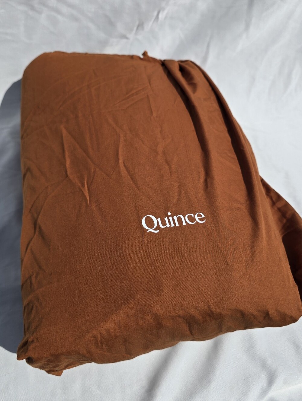 Quince FULL / QUEEN Organic Luxe Honeycomb Duvet Cover SHAMS Terracotta